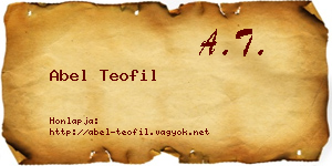 Abel Teofil névjegykártya